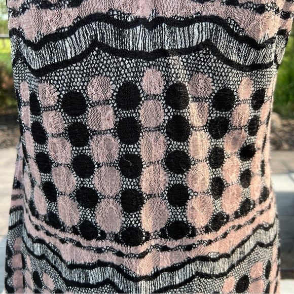 Vintage Y2K 90s Pink Black Lace Sheath Dress - Picture 3 of 12